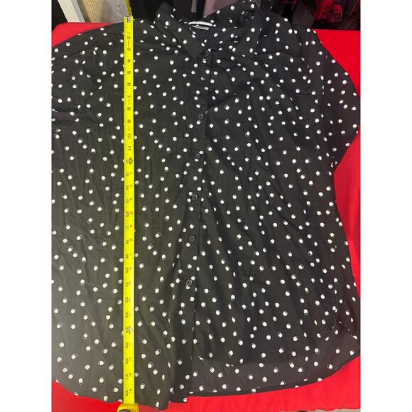 Van Heusen Women’s Polka Dot Button-Up Shirt Black White | Size XXL - Picture 5 of 6